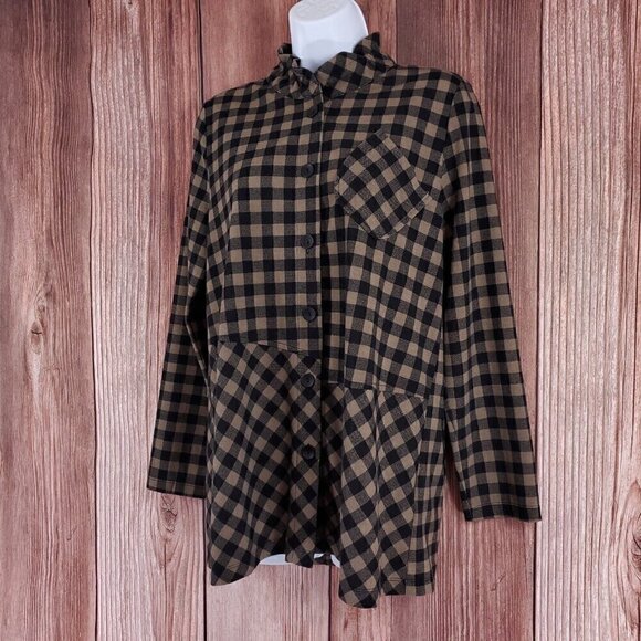 NWT Terra SJ Apparel Womens Size Small Taupe Button Front Shirt Tunic Top $113 - Picture 3 of 13